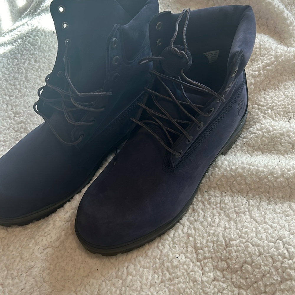 Timberland Men's 6 inch Premium Waterproof Boot, Blue Nubuck size 11